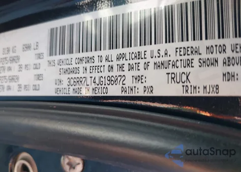 2018 Ram 1500 Big Horn 4X4 5'7 Box from USA, damaged, VIN 3C6RR7LT4JG196072